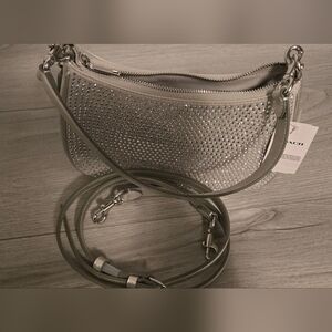 Coach Silver Studded Crossbody Bag 🤍🩶
